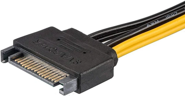 Alt view image 4 of 7 - J&D SATA Power Cable, (5 Pack) SATA 15 Pin to 6 Pin PCI Express (PCIe) Graphics Video Card Power Cable Adapter (20 cm)