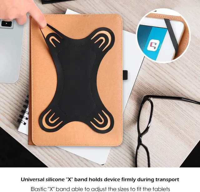 Alt view image 3 of 7 - 9-10.1 Inch Universal Tablet Case Protective Cover Stand Folio Case for 9 10 10.1 Inch Android Touchscreen Tablet with 360 Degree Rotatable Kickstand and Multiple Viewing Angles -Black