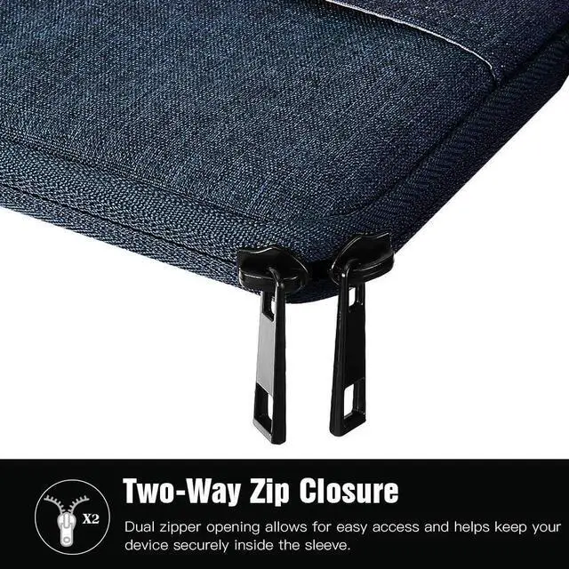 Alt view image 5 of 7 - 9-11 Tablet Sleeve Bag for iPad 11-inch A16 2025 iPad 10th Gen. 10.9 iPad 10.2 iPad Air 11 Inch/5th/4th Gen. 10.9 Galaxy Tab A9 Plus 11 Protective Bag Fit Smart Keyboard Dusty Blue