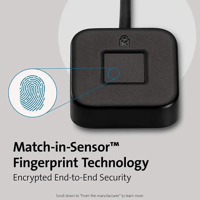 Alt view image 3 of 7 - Good Product Outlet VeriMark Desktop USB Fingerprint Key Reader - Windows Hello, FIDO U2F, FIDO2 (K62330WW)