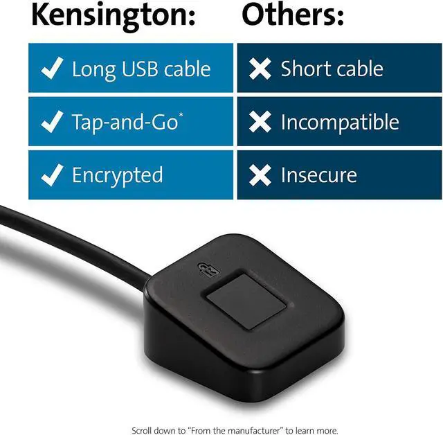 Alt view image 7 of 7 - Good Product Outlet VeriMark Desktop USB Fingerprint Key Reader - Windows Hello, FIDO U2F, FIDO2 (K62330WW)
