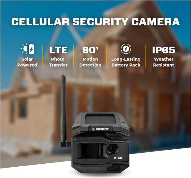 Alt view image 4 of 7 - Vosker V150 Solar-Powered LTE Cellular Home Security Outdoor Camera | Motion Activated Sensor Nightvision Wireless Camera | Receive Photos on Your Mobile App (V150-US-MSD32GB)