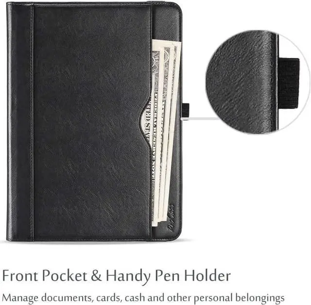 Alt view image 6 of 7 - Universal Tablet Case 9-10.1 inch Stand Folio Tablet Case Protective Cover for 9 9.7 10 10.1 Touchscreen Tablet with Multiple Viewing Angles and Pen Holder -Black
