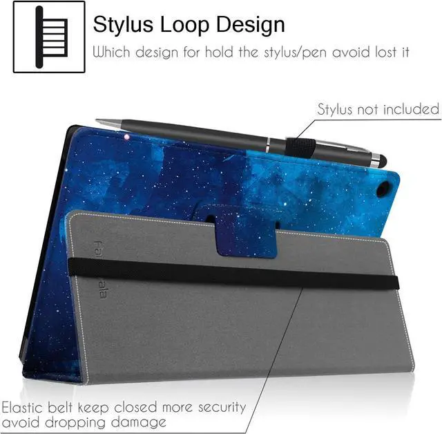 Alt view image 5 of 7 - Folio Case Cover for 10.1 Fire HD 10 Tablet (Previous 9th / 7th / 5th Generation 2019/2017 /2015 Release) (BlueSky)
