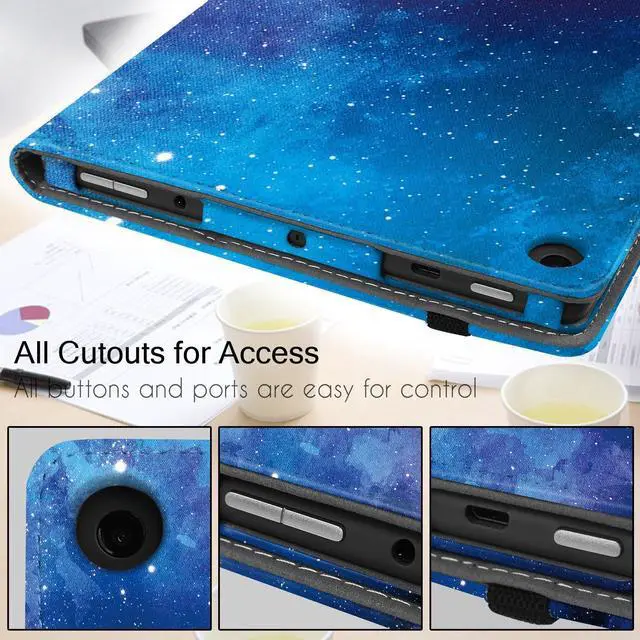 Alt view image 7 of 7 - Folio Case Cover for 10.1 Fire HD 10 Tablet (Previous 9th / 7th / 5th Generation 2019/2017 /2015 Release) (BlueSky)