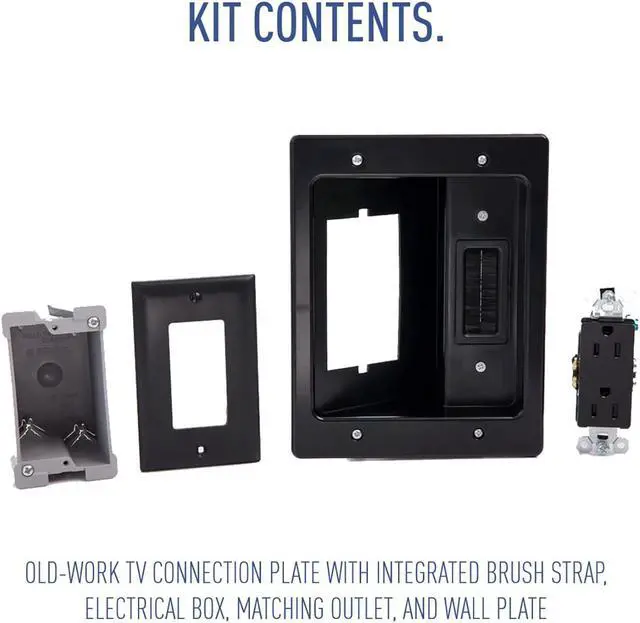 Alt view image 6 of 6 - South City Mall, Black, 5.1, HT2102-BK-V1, Cable Management, Recessed In Wall TV Power Kit, Home Office & Theater, HT2102BKV1