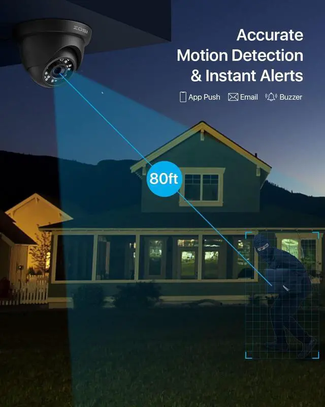 Alt view image 3 of 7 - Gadpiparty ZOSI 1080p Home Security Camera System Indoor Outdoor, 8 Channel 1080P HD CCTV DVR Recorder and 8 x 1080p Weatherproof Surveillance Bullet Dome Camera, Remote Access, Motion Detection (No