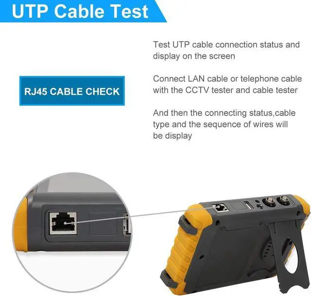 Alt view image 7 of 7 - Anpviz 5 Inch 4 in 1 CCTV Monitor Tester, AHD/TVI/CVI/CVBS Coaxial Analog Video CCTV Tester, UTP/PTZ Cable Test for 1080P/3MP/4MP/5MP/8MP Analog Security Camera, VGA DC12V Output Camera