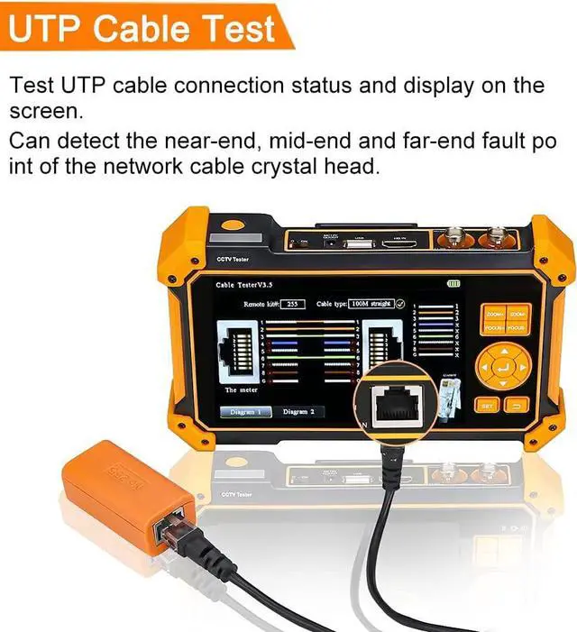 Alt view image 4 of 6 - WSDCAM 5 inch TFT-LCD Screen CCTV Camera Tester Monitor Support 4K 8MP CVI TVI AHD SDI CVBS Analog Camera, Support HDMI in VGA in PTZ Control/DC12V Power Output/UTP Cable Tester, 3200-Plus