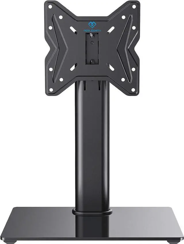 Alt view image 4 of 7 - PERLESMITH Swivel Universal TV Stand for 19-43 inch TVs or Monitor, Height Adjustable TV Mount Stand with Tempered Glass Base, Max VESA 200x200mm, Holds up to 44lbs, PSTVS07