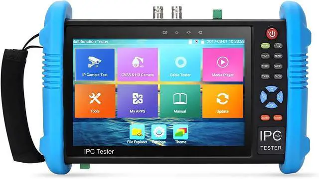 Main image of Koolertron 7" IPS Touch Screen 4K H.265 IP Camera Tester - IPC-9800 Plus,CCTV, CVBS, Analog Tester, Built-in WiFi, POE, HDMI, RJ45 TDR, Dual Window, 8GB TF Card, Firmware