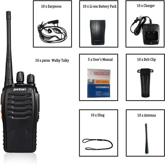 Alt view image 6 of 7 - Adults Two Way Radios Long Range with Headphones,16 Channel Handheld 2 Way Radio Rechargeable with Flashlight Li-ion Battery and Charger10 Pack
