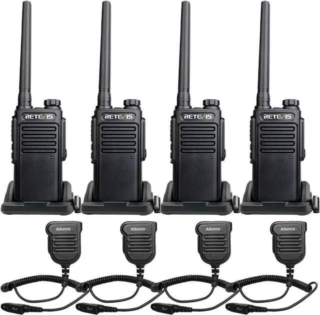 Main image of RT47 IP67 Waterproof 2 Way Radio,Heavy Duty Two Way Radio with Mic, Fully Dustproof,Waterproof 1m/30min,License-Free,Lightweight,Walkie Talkies for Construction Manufacture Outdoor(4 Pack)