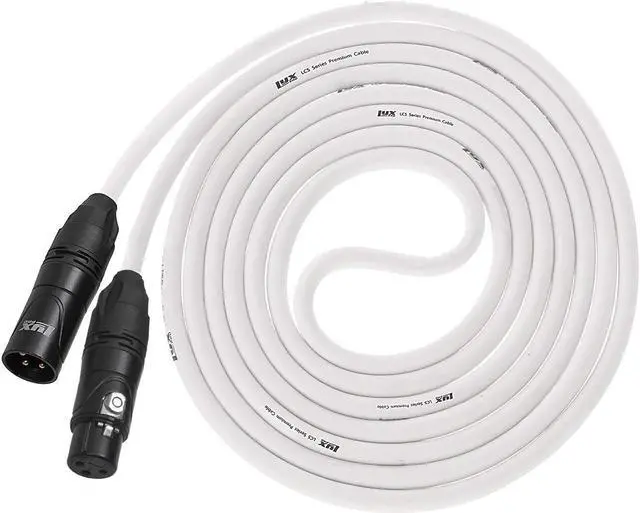Alt view image 4 of 4 - LyxPro Balanced XLR Cable 30 ft Microphone Cable, Powered Speakers , White
