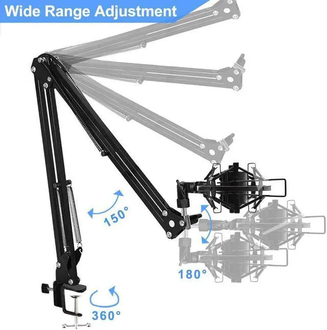 Alt view image 4 of 7 - Upgraded USB Condenser Microphone for Computer, Great for Gaming, Podcast, LiveStreaming, YouTube Recording, Karaoke on PC, Plug & Play, with Adjustable Metal Arm Stand, Ideal for Gift, Black