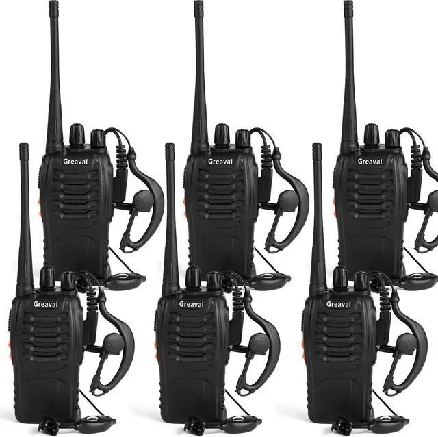 Main image of Long Range Walkie Talkies Rechargeable Two-Way Radios with Earpiece, Walkie Talkies for Adults 16-Channel UHF 400-470MHz (Pack of 6)
