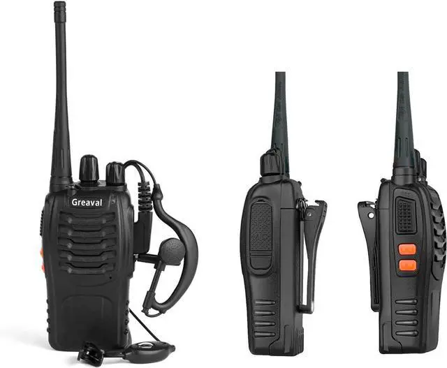 Alt view image 7 of 7 - Long Range Walkie Talkies Rechargeable Two-Way Radios with Earpiece, Walkie Talkies for Adults 16-Channel UHF 400-470MHz (Pack of 6)