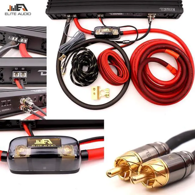 Alt view image 2 of 7 - EA-PROK0 Pro Amplifier Wiring Kit - 5000W Max Power, Oxygen Free Copper Cables, Brass ANL Fuse Holder, 0 Gauge