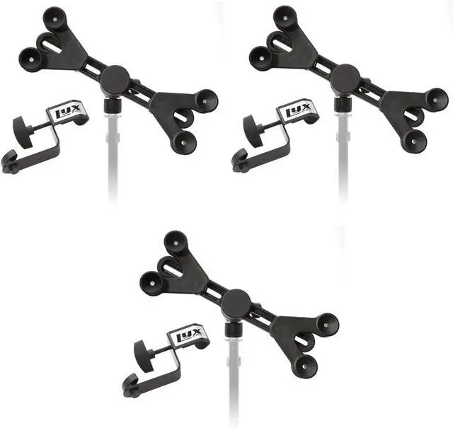 Main image of 3 k Microphone Music Stand Mount Holder For Tablet iPhone Ipad Smphone And Android Adjustable 360 Degree Swivel Tilt Support Arms 3 To 11.5 Inch With Extra Detachable Clip
