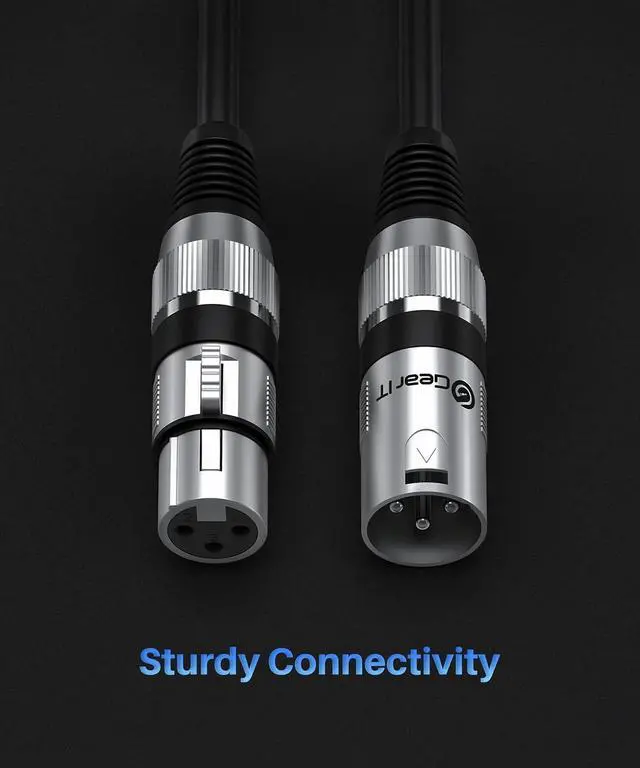 Alt view image 5 of 7 - XLR to XLR Microphone Cable (1 Feet 2 Pack) XLR Male to Female Mic Cable 3-Pin Balanced Shielded XLR Cable for Mic Mixer Recording Studio Podcast - Black 1Ft 2 Pack