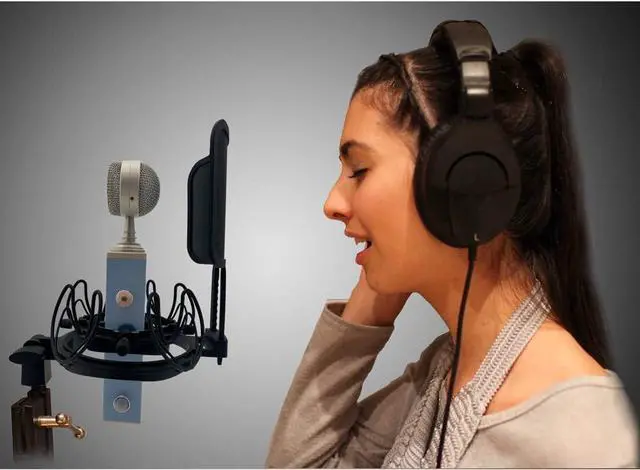 Alt view image 6 of 6 - Microphone Shock Mount with Pop Filter Universal Shock Stand for Microphones Size at 21-62mm Anti-Vibration Mic Holder Clip Compatible with AT2020 MXL 990 770 Rode NT1-A Neumann 103(Black)