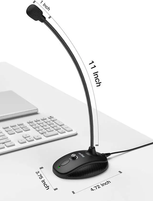 Alt view image 6 of 7 - USB Computer Microphone, Plug &Play Desktop Condenser PC Laptop Mic,Mute Button with LED Indicator, Compatible with Windows/Mac, Ideal for YouTube,Zoom,Recording,Twitch Games(K054)