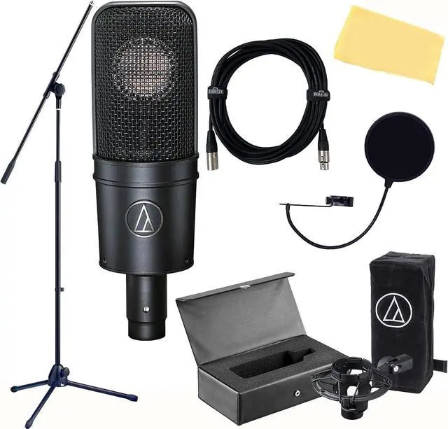 Alt view image 4 of 7 - AT2035 Cardioid Condenser Microphone Bundle with Pop Filter, XLR Cable, and Austin Bazaar Polishing Cloth