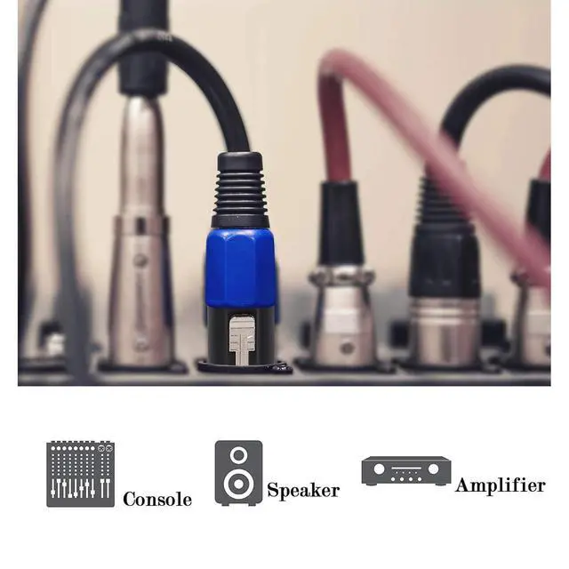 Alt view image 6 of 7 - Pack of 4 10 Feet SpeakOn to XLR Female Cable - 4pcs 10ft. Pro Stage 3 Pole Microphone Mic Wire - Audio Jack Speak-On Type Plug to 3 Pin XLR Cables with Twist Lock (4 Pack)