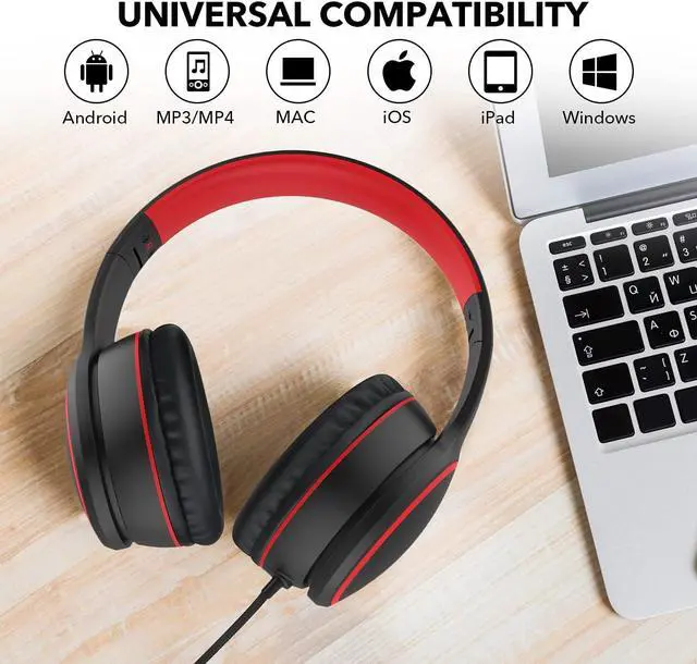 Alt view image 6 of 7 - R10 On-Ear Headphones with Microphone Lightweight Folding Stereo Bass Headphones with 1.5M No-Tangle Cord Portable Wired Headphones for Smartphone Tablet Computer MP3 / 4 (Black)