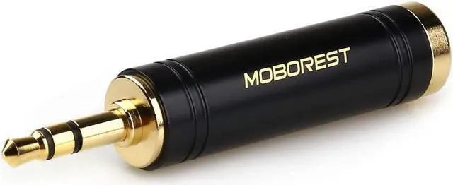 Alt view image 3 of 7 - 3.5mm to 1/4 Stereo Pure Copper Adapter 1/8 (3.5mm) Male Plug to 1/4 (6.35mm) Jack Female Socket Adapter for Headphone Amp Adapte Black -1PCS