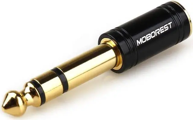 Alt view image 3 of 7 - 1/4 (6.35mm) Male TRS Plug to 1/8 (3.5mm) Female Socket Stereo Audio Jack Pure Copper Adapter for Headphone Amp Adapte - Black 1PCS