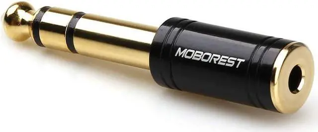 Alt view image 4 of 7 - 1/4 (6.35mm) Male TRS Plug to 1/8 (3.5mm) Female Socket Stereo Audio Jack Pure Copper Adapter for Headphone Amp Adapte - Black 1PCS
