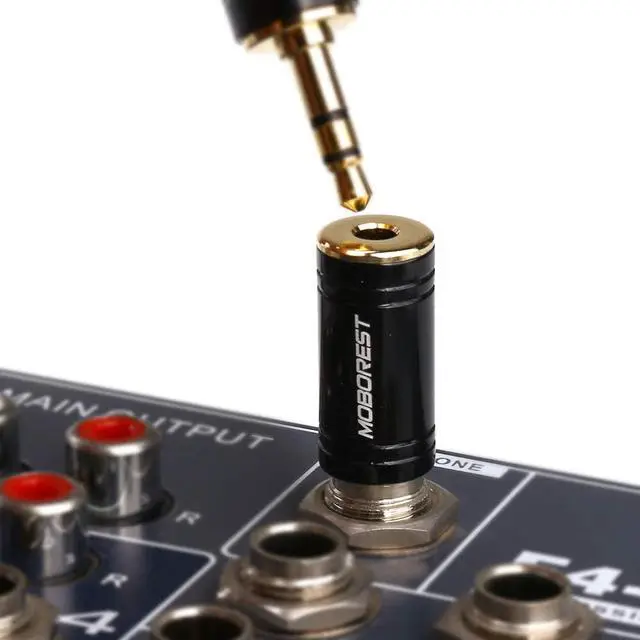 Alt view image 7 of 7 - 1/4 (6.35mm) Male TRS Plug to 1/8 (3.5mm) Female Socket Stereo Audio Jack Pure Copper Adapter for Headphone Amp Adapte - Black 1PCS