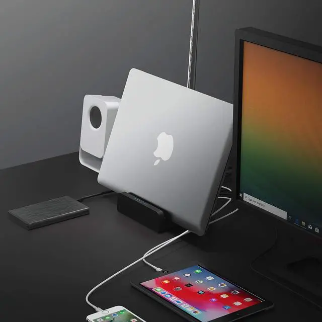 Alt view image 6 of 7 - SABRENT Docking Station for Laptop Dual Monitor, USB C Docking Station USB C Hub USB-C Hub USBC Hub Thunderbolt Dock with HDMI DVI 1080P, Gigabit Ethernet, 4 USB Ports, 2 Fast Charging 2.4A, Audio