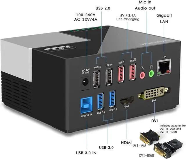 Alt view image 2 of 7 - WAVLINK USB 3.0 Laptop Docking Station Dual Monitors, DisplayLink Computer Dock for M1/M2 Mac/Windows/Chrome/Ubuntu - HDMI+HDMI/DVI/VGA, 4xUSB Ports, 2xRed Charging Ports, LAN, Audio