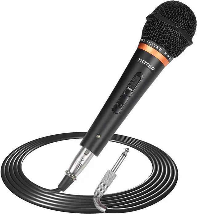 Main image of HOTEC Premium Vocal Dynamic Handheld Microphone with 19ft Detachable XLR Cable and ON/Off Switch (Metal Black) (H-W07)