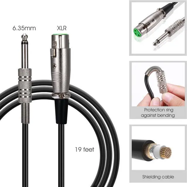 Alt view image 3 of 7 - HOTEC Premium Vocal Dynamic Handheld Microphone with 19ft Detachable XLR Cable and ON/Off Switch (Metal Black) (H-W07)