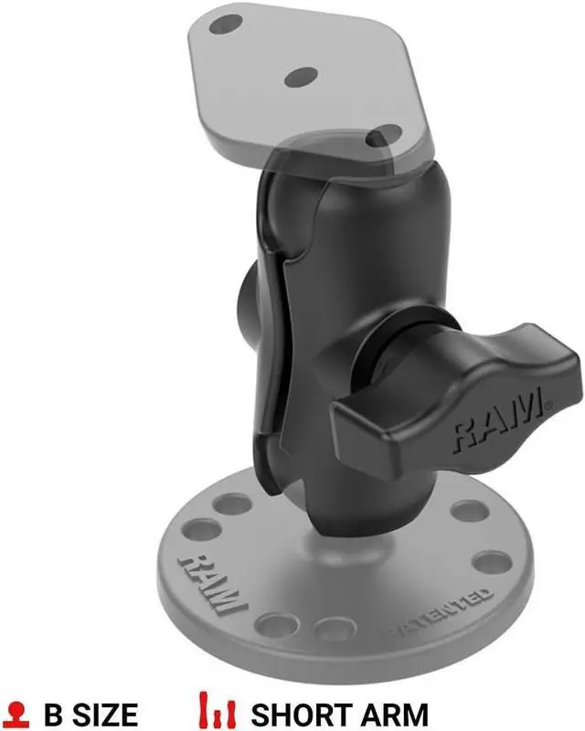 Alt view image 2 of 7 - RAM Mounts RAP-B-201U-A Composite Double Socket Arm - Short Arm Compatible with B Size 1" Ball Components