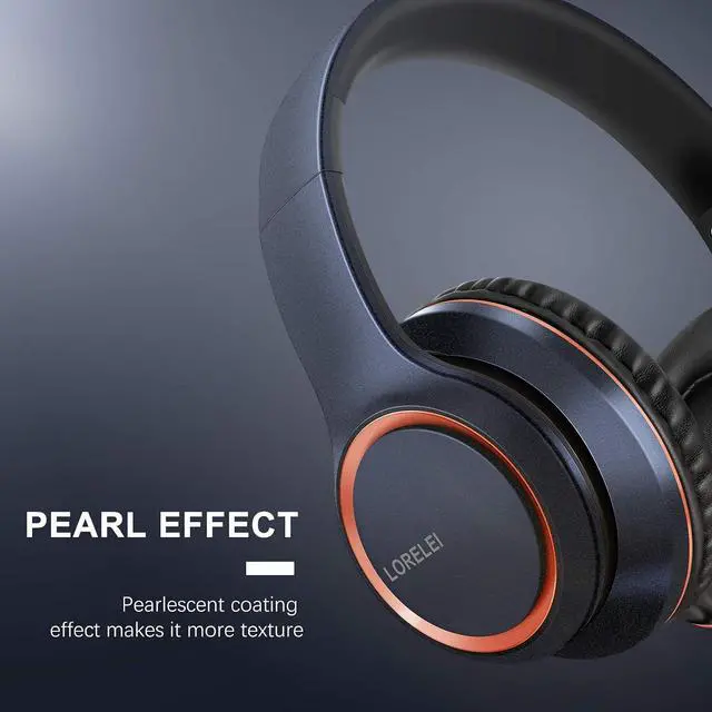 Alt view image 3 of 7 - LORELEI X8 Over-Ear Wired Headphones with Microphone with 1.45m-Tangle-Free Nylon Line&3.5mm Plug,Lightweight Foldable & Portable Headphones for Smartphone,Tablet,Computer,Mp3/4(Dark Blue)