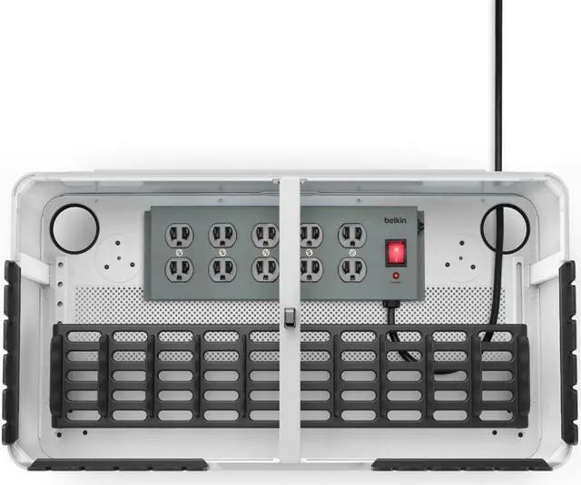 Alt view image 4 of 7 - Belkin Store and Charge W/Fixed Dividers - AC Classroom Charging Station for Laptops & Tablets - Classroom Organization & iPad Charging Station - Up to 10 Devices Including iPads, Tablets & More