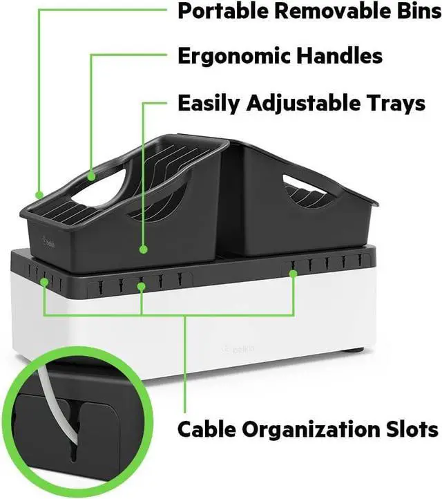 Alt view image 14 of 20 - Belkin Store and Charge Go With Portable Trays - Wired - Tablet, Notebook, Smartphone, iPad - Charging Capability