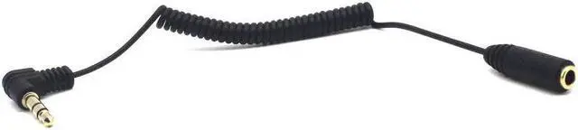 Alt view image 4 of 5 - 30cm 3.5mm TRS Extension Audio Coiled Cable 90 Degree Angle Male to Straight Female 1/8 3.5mm 3 Pole Jack Stereo Headphone Aux Spring Spiral Cord 2 Pack OD 1.5mm