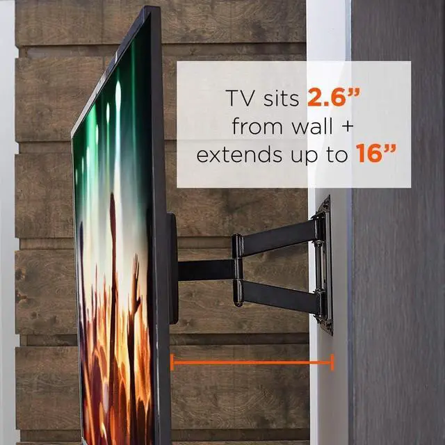 Alt view image 3 of 7 - Full Motion Articulating TV Wall Mount Bracket for TVs Up to 75" - Extends from The Wall 16" with Smooth Swivel & Tilt - Simple 3-Step Install