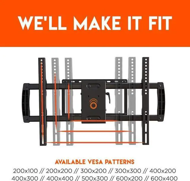 Alt view image 5 of 7 - Full Motion Articulating TV Wall Mount Bracket for TVs Up to 75" - Extends from The Wall 16" with Smooth Swivel & Tilt - Simple 3-Step Install