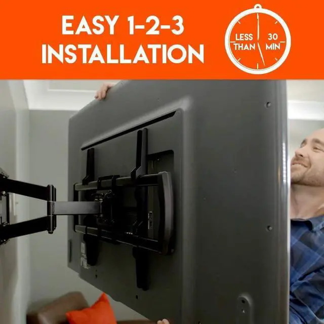 Alt view image 7 of 7 - Full Motion Articulating TV Wall Mount Bracket for TVs Up to 75" - Extends from The Wall 16" with Smooth Swivel & Tilt - Simple 3-Step Install
