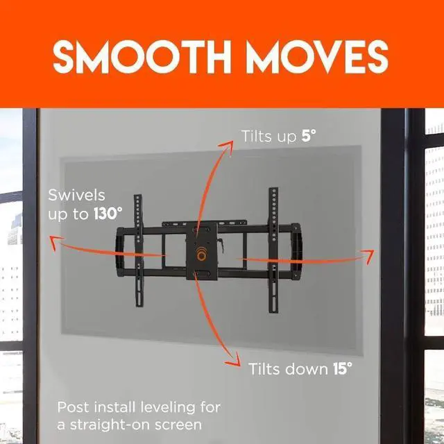 Alt view image 2 of 7 - Full Motion Articulating TV Wall Mount Bracket for TVs Up to 75" - Extends from The Wall 16" with Smooth Swivel & Tilt - Simple 3-Step Install