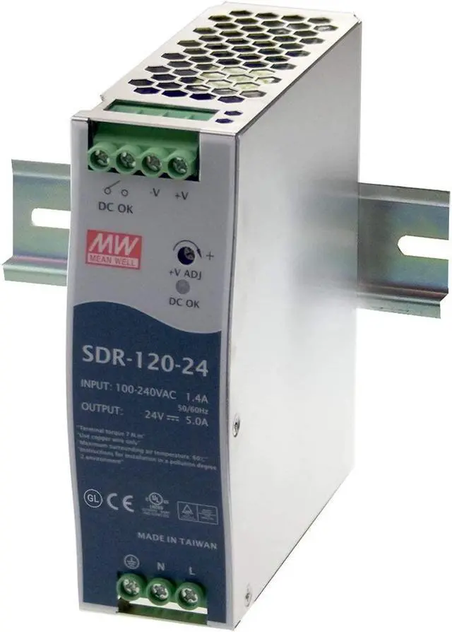 Main image of MEAN WELL MW SDR-120-48 48V 2.5A 120W Single Output Industrial DIN Rail with PFC Function Power Supply