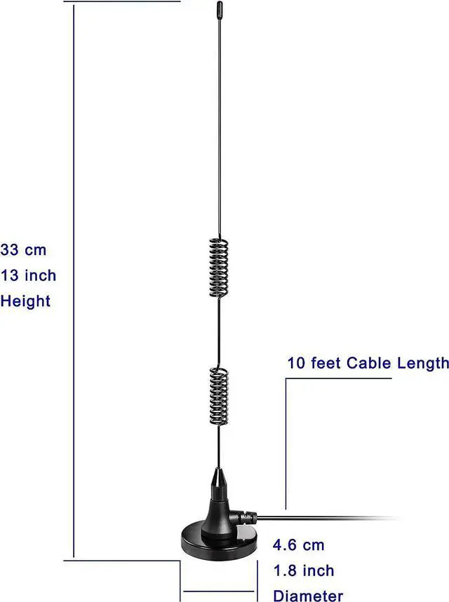 Alt view image 4 of 7 - Bingfu Dual Band VHF UHF 136-174MHz 400-470MHz Ham Radio Magnetic Base Antenna Handheld Two Way Radio SMA Male Antenna for Ham Radio Walkie Talkie Icom Yaesu Vertex Standard Horizon Marine VHF Radio