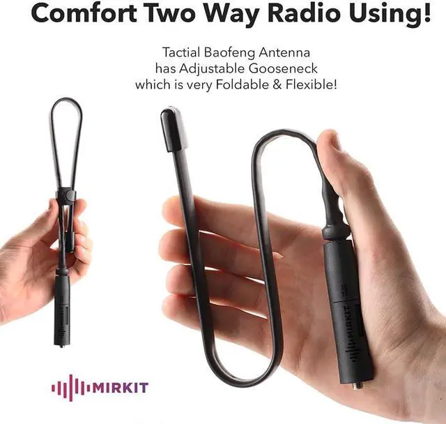 Alt view image 5 of 7 - Mirkit Foldable Tactical Antenna 18.7 inch with SMA-Female Connector, Dual Band VHF/UHF (136-174MHz, 400-480MHz) for: UV-5R, UV-82, BF-F8HP, UV-5R V2+ Plus, BF-F9 V2+ Two Way Radios