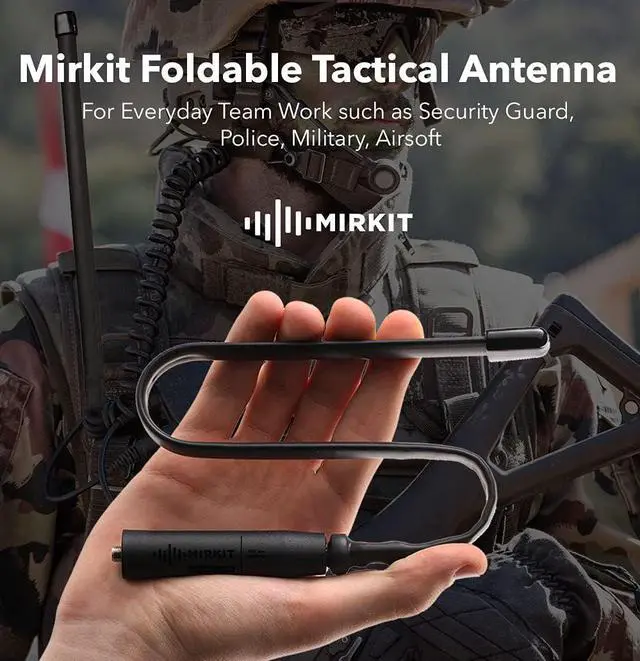 Alt view image 7 of 7 - Mirkit Foldable Tactical Antenna 18.7 inch with SMA-Female Connector, Dual Band VHF/UHF (136-174MHz, 400-480MHz) for: UV-5R, UV-82, BF-F8HP, UV-5R V2+ Plus, BF-F9 V2+ Two Way Radios
